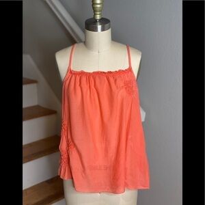 DaNang Coral Cotton Embroidered Cami Tank​​​​​​​​​​